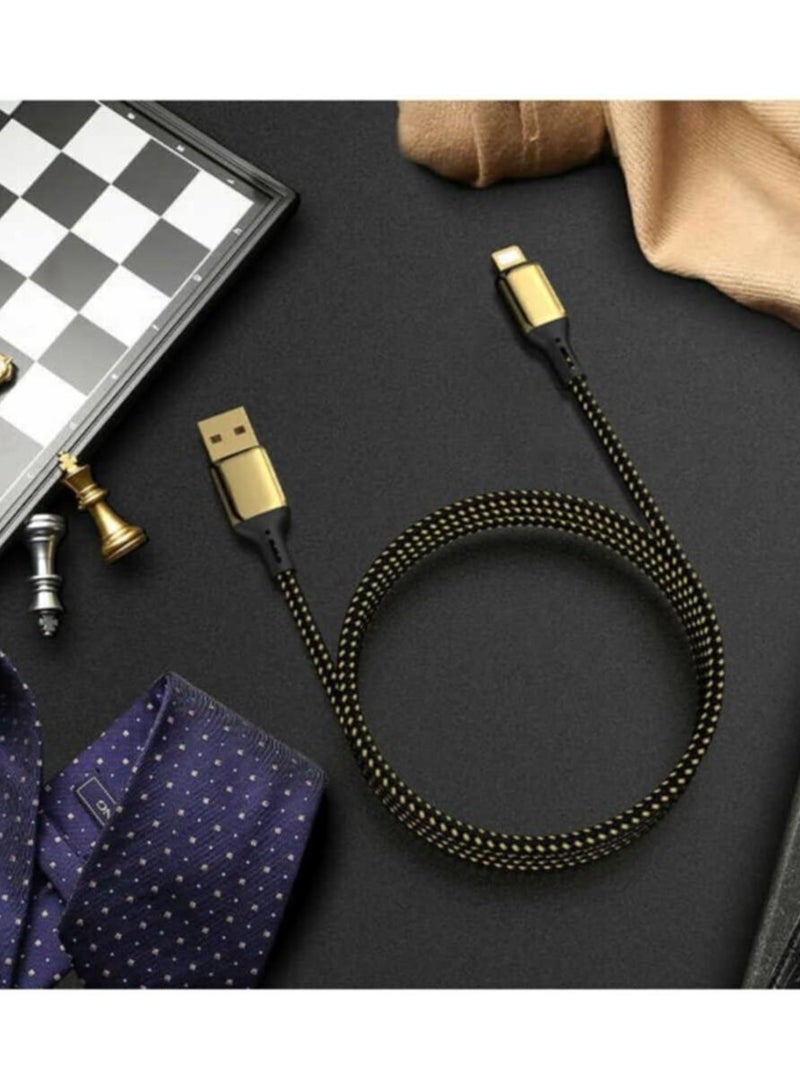 USB Compatible Lightning 18K 20W Data Cable, Golden - 2m  - Image 3