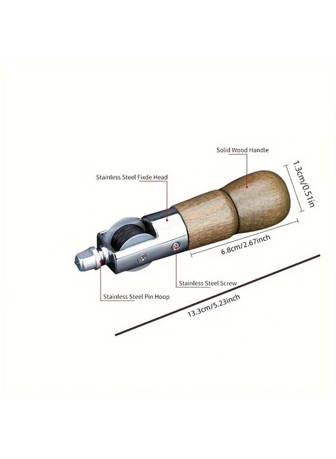 Wooden Hand Sewing Machine Leather Craft DIY Tool Metal Sewing Kit - Image 4