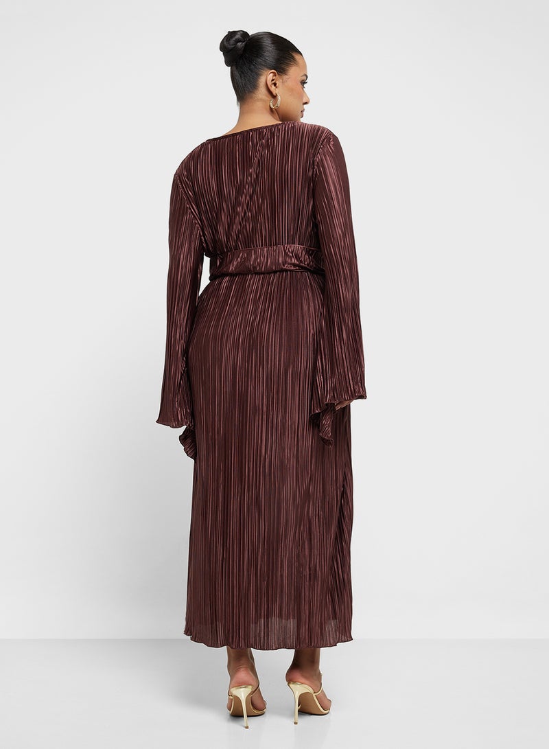 Ella Plus Pleated Flared Sleeve Dress - Image 2