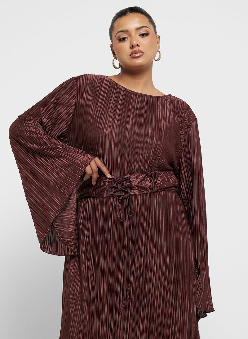 Ella Plus Pleated Flared Sleeve Dress - Image 3