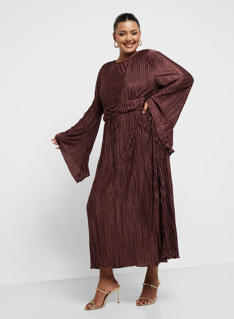Ella Plus Pleated Flared Sleeve Dress - Image 4