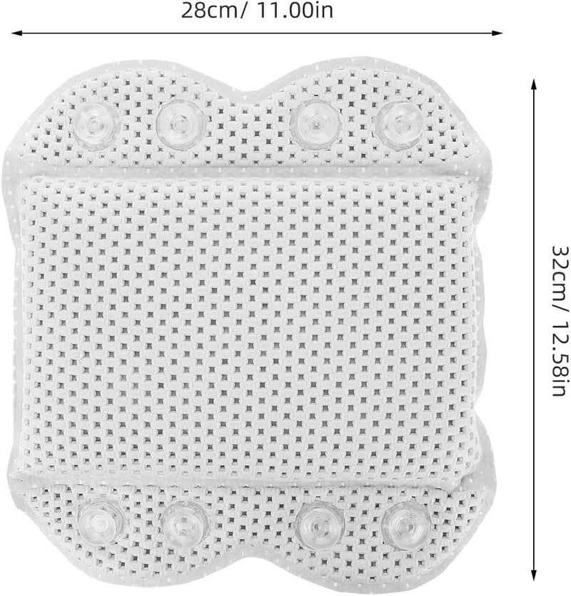 GALPADA Bath Pillow for Bathtub with Suction Cups, Comfortable PVC Foam Bath Neck Pillow, Non-Slip Headrest Cushion for Home Spa and Bathroom Relaxation, White - Image 2