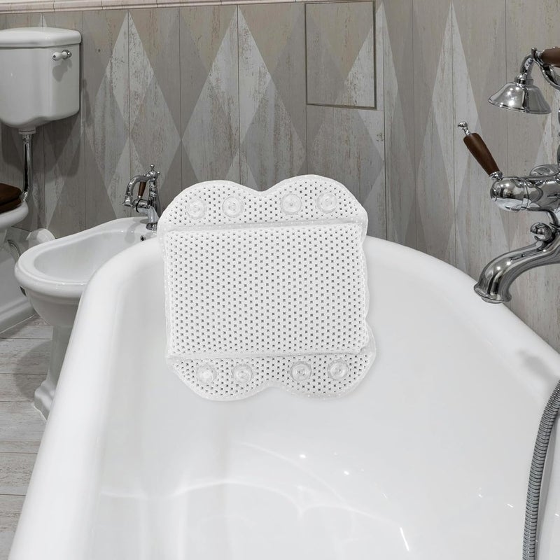 GALPADA Bath Pillow for Bathtub with Suction Cups, Comfortable PVC Foam Bath Neck Pillow, Non-Slip Headrest Cushion for Home Spa and Bathroom Relaxation, White - Image 3