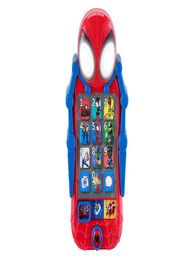 eKids Spidey and His Amazing Friends Toy Phone, Toddler Toys with Built-in Preschool Learning Games, Educational Toys for Toddler Activities and Pretend Play, for Fans of Spiderman Toys and Gifts - Image 1