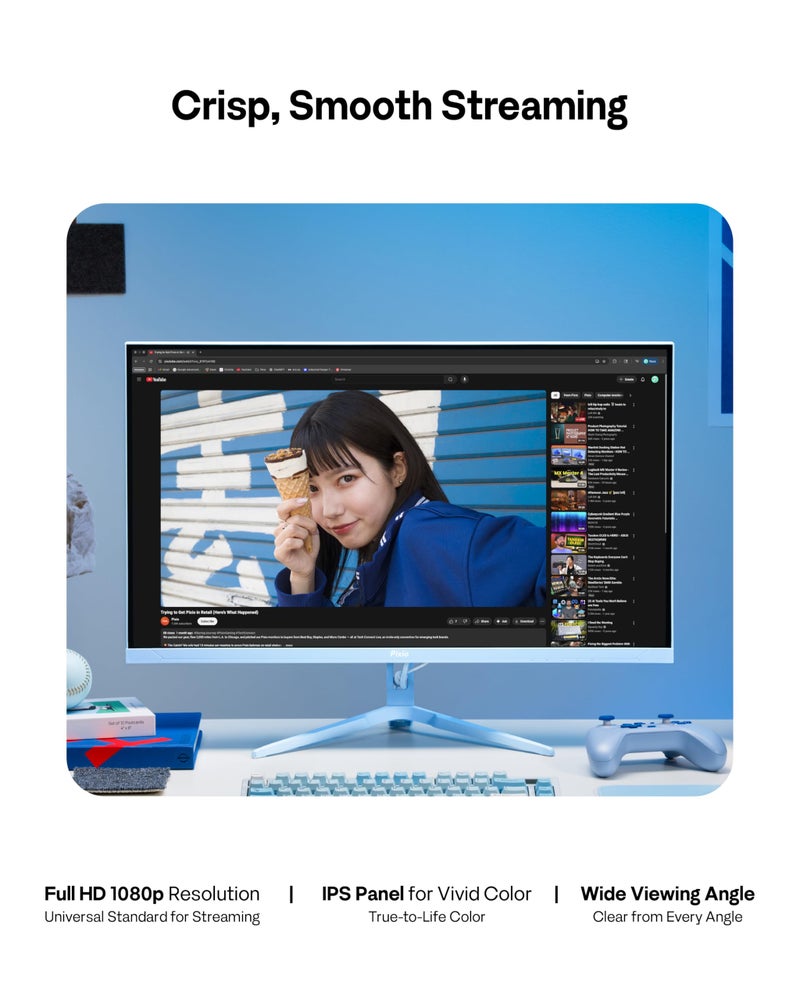 Pixio PX246 Wave Blue 24 inch 120Hz Refresh Rate FHD 1080p Resolution IPS Panel 4ms GTG Response Time Gaming Monitor with Adaptive Sync - Image 5