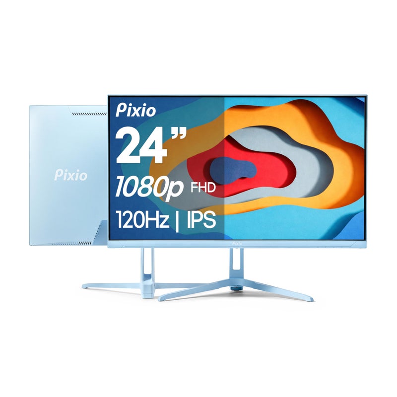Pixio PX246 Wave Blue 24 inch 120Hz Refresh Rate FHD 1080p Resolution IPS Panel 4ms GTG Response Time Gaming Monitor with Adaptive Sync - Image 1