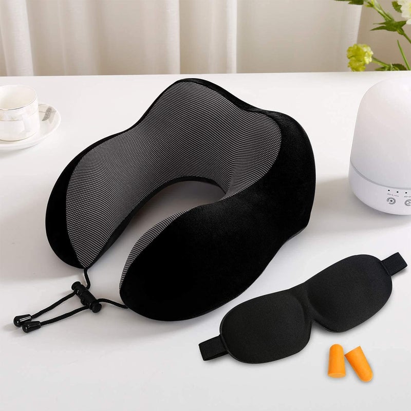 Adofys Travel Pillow Premium Memory Foam, Comfortable & Supportive Neck Pillow, Pain Relief Sleeping Neck Pillows for Travel, Airplane Pillow for Sleeping Airplane, Car, Office and Home - Image 3