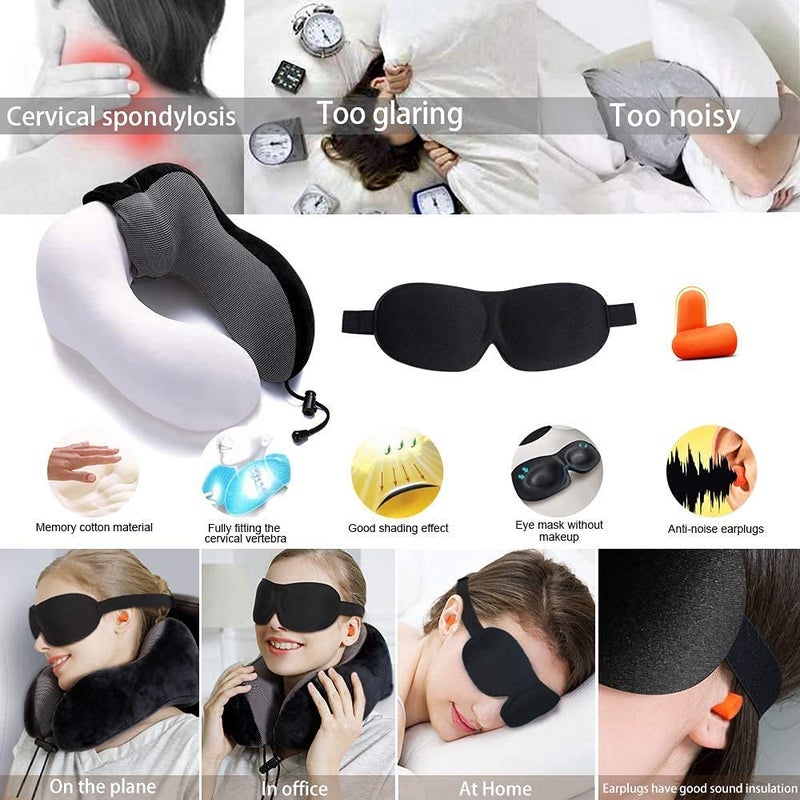 Adofys Travel Pillow Premium Memory Foam, Comfortable & Supportive Neck Pillow, Pain Relief Sleeping Neck Pillows for Travel, Airplane Pillow for Sleeping Airplane, Car, Office and Home - Image 2