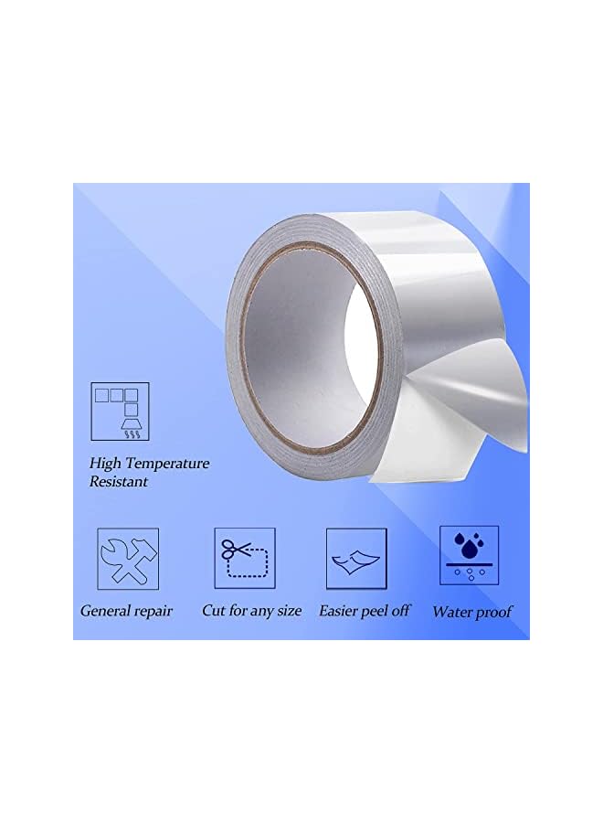 promass [Pack of 1] Aluminum Foil Tape - [2" x 15 Yards] - Insulation Adhesive Silver Metal Tape for HVAC, Sealing & Patching Hot & Cold Air Ducts - Image 2