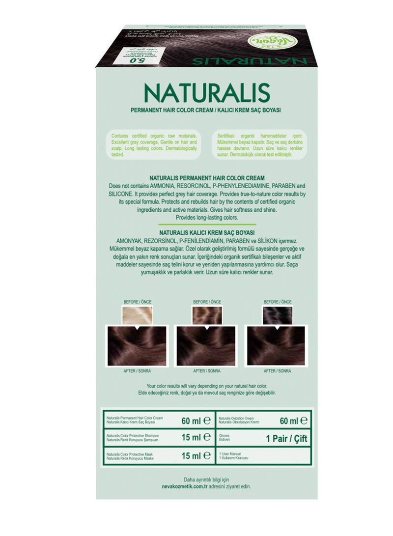 NEVA Naturalis Permanent Hair Color, Vegan,100% Gray Coverage, Organic, No Harmful Chemicals, Ammonia Free, Long-Lasting - INTENSE LIGHT BROWN - 5.0 - Image 5