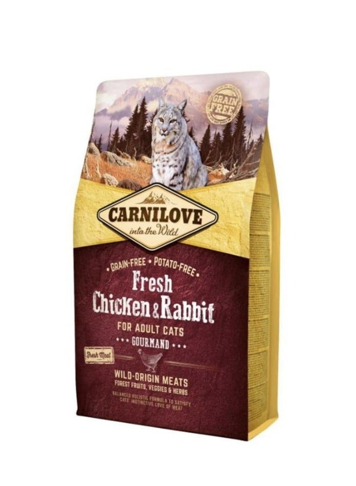 كارنيلوف كرنيلوف دجاج وأرنب طازج طعام جاف للقطط البالغة 6 كجم - Image 1