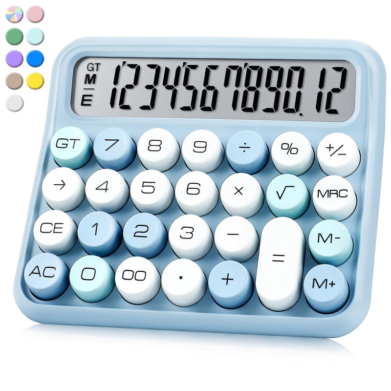 VEWINGL Mechanical Calculator 12 Digit Desk Calculator with Extra Large 5 LCD Display Big EasyPress Buttons 15 Tilted Screen Office School Desktop Calculator - Image 2