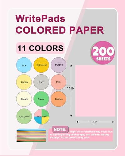 WritePads Veritas Colored Copy Paper, Pink Colored Printer Paper 8.5” x 11”, 20 lb / 75 GSM, 200 Sheets (1 Reams) Computer Paper, Multi-Purpose paper, Made in USA - Image 2