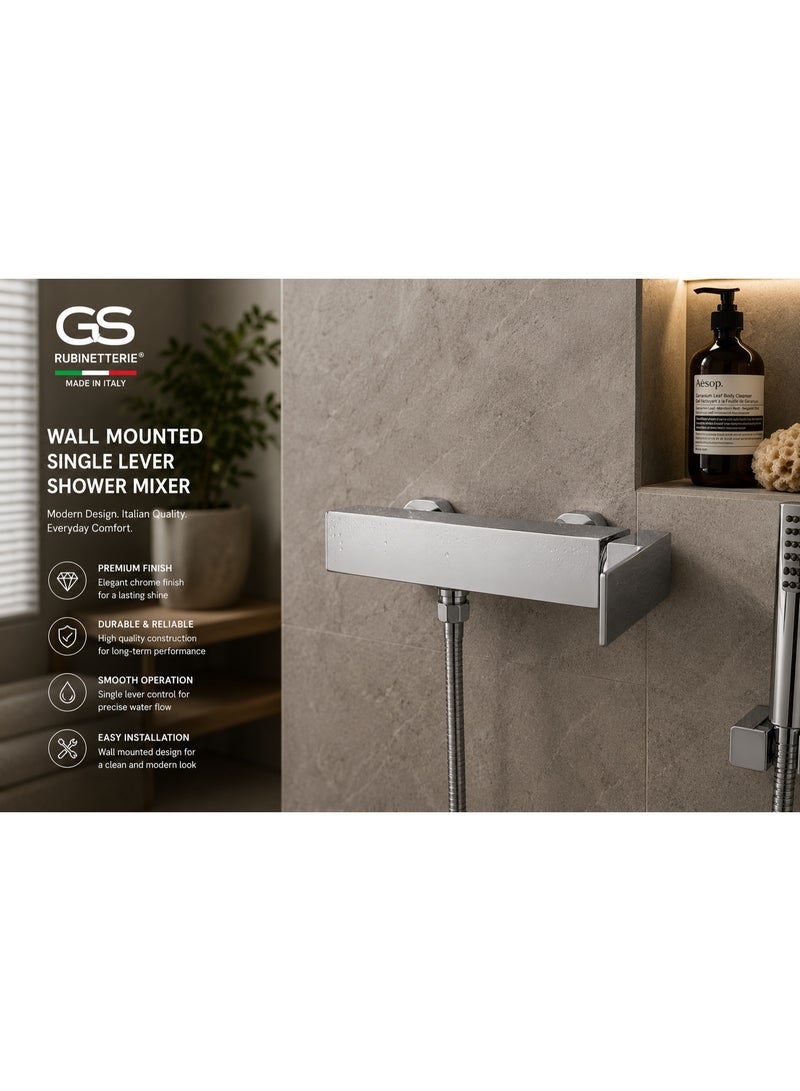 جي أس خلاط دش جداري GS Rubinetterie 5045 بذراع واحدة، تشطيب كروم فاخر، صناعة إيطالية - Image 4