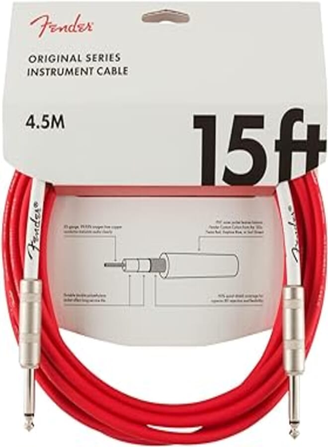 Fender Original Series Instrument Cable, Straight/Straight, Fiesta Red, 15ft