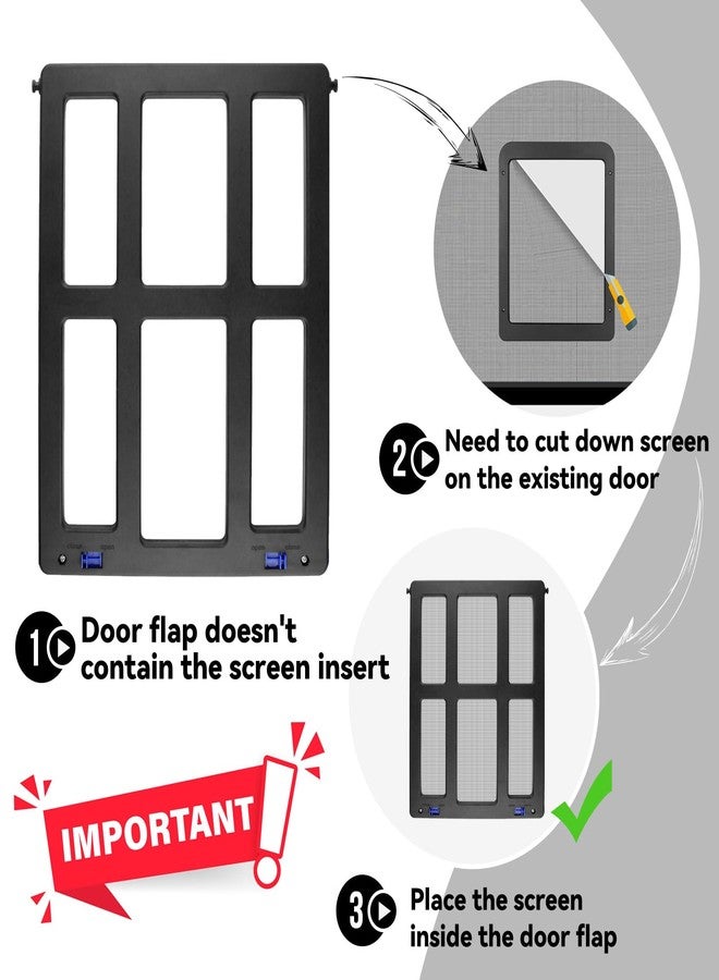 Namsan Cat Door Screen Door, Passage 8.3 x 10.3 inches, Small Dog Door for Sliding Door, Magnetic Auto Closing, Cat Screen Window, Lockable, Black - Image 3