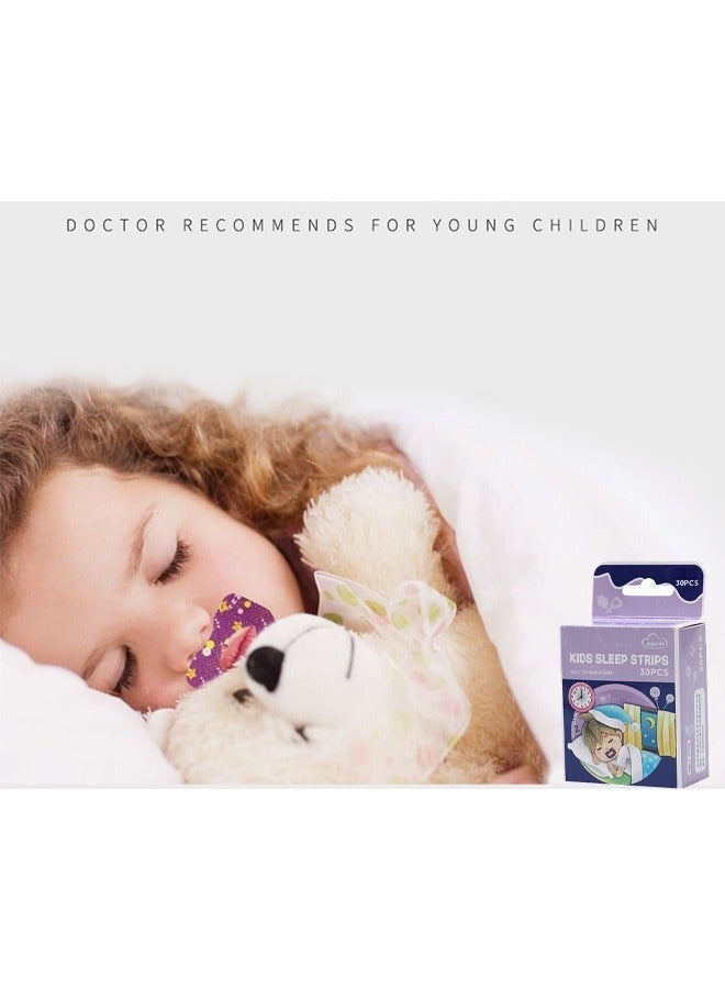 30PCS Children's Mouth Breathing Correction Patch, Snoring Sticker Mouth Correction Sticker For Children Night Sleep