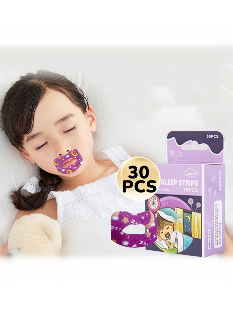 Generic 30PCS Children's Mouth Breathing Correction Patch, Snoring Sticker Mouth Correction Sticker For Children Night Sleep  - Image 1