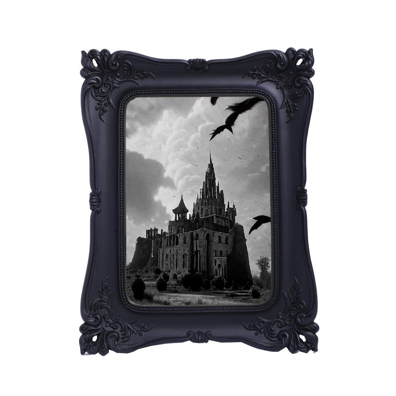 SIKOO Gothic Picture Frame 5x7 Black Vintage Picture Frames Tabletop and Wall Mount Display Black Gothic Halloween Decor - Image 1