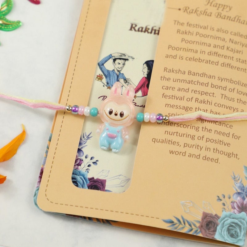 Madhoor Kids Rakhi with Labubu Design, Premium Thread Rakhi for Kids, Cute Festive Raksha Bandhan Rakhi, 20 cm - Image 2