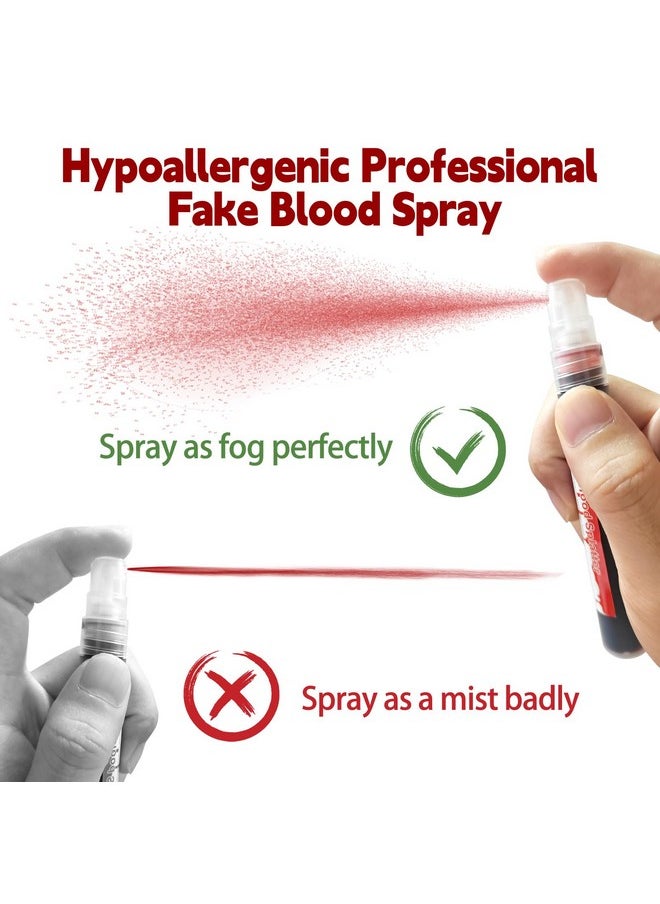 Go Ho - Blood Splatter Fake Blood Makeup(0.35 Oz),Halloween Fake Blood Spray Eye Blood Drops Body Paint,Fake Blood For Clothes And Zombie Monster Vampire Clown Costume Cosplay Makeup,1Pc - Image 1