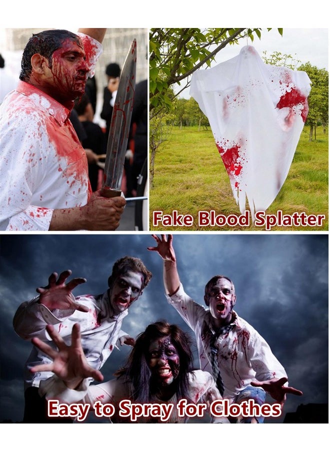 Go Ho - Blood Splatter Fake Blood Makeup(0.35 Oz),Halloween Fake Blood Spray Eye Blood Drops Body Paint,Fake Blood For Clothes And Zombie Monster Vampire Clown Costume Cosplay Makeup,1Pc - Image 1