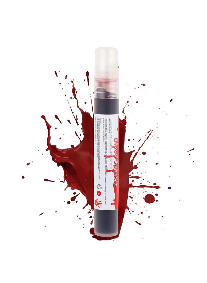 Go Ho - Blood Splatter Fake Blood Makeup(0.35 Oz),Halloween Fake Blood Spray Eye Blood Drops Body Paint,Fake Blood For Clothes And Zombie Monster Vampire Clown Costume Cosplay Makeup,1Pc - Image 1