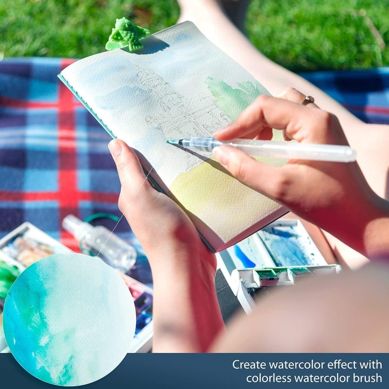 Ohuhu Professional Watercolor Brush Markers Pen 24 Colors of Ohuhu, Water Based Drawing Marker Brushes W/A Blending Aqua Pen, Water Soluble for Adult Coloring Books Comic Calligraphy - Image 3