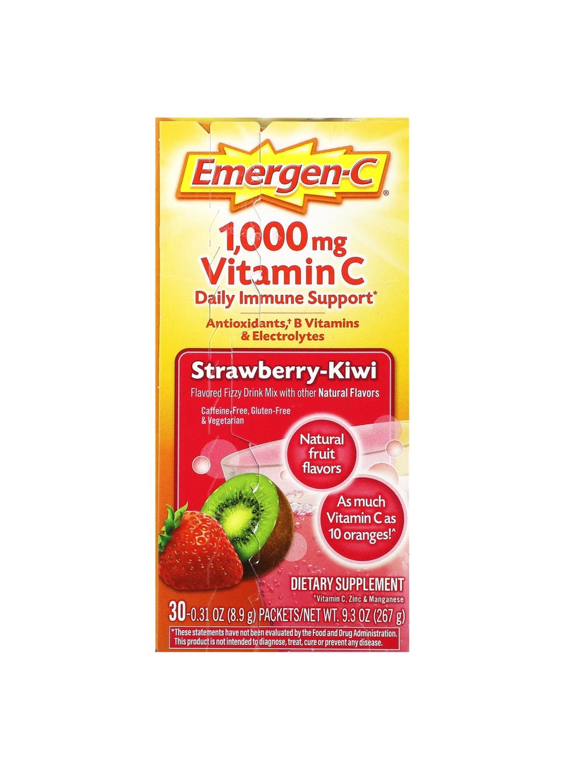 Vitamin C, Strawberry-Kiwi, 1,000 mg, 30 Packets, 0.31 oz (8.9 g) Each