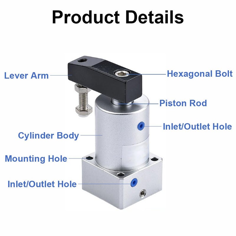 90 Degree Double Acting Rotary Pneumatic Cylinder ACK32 90 L CNC Automation Air Swing Tool - Image 4