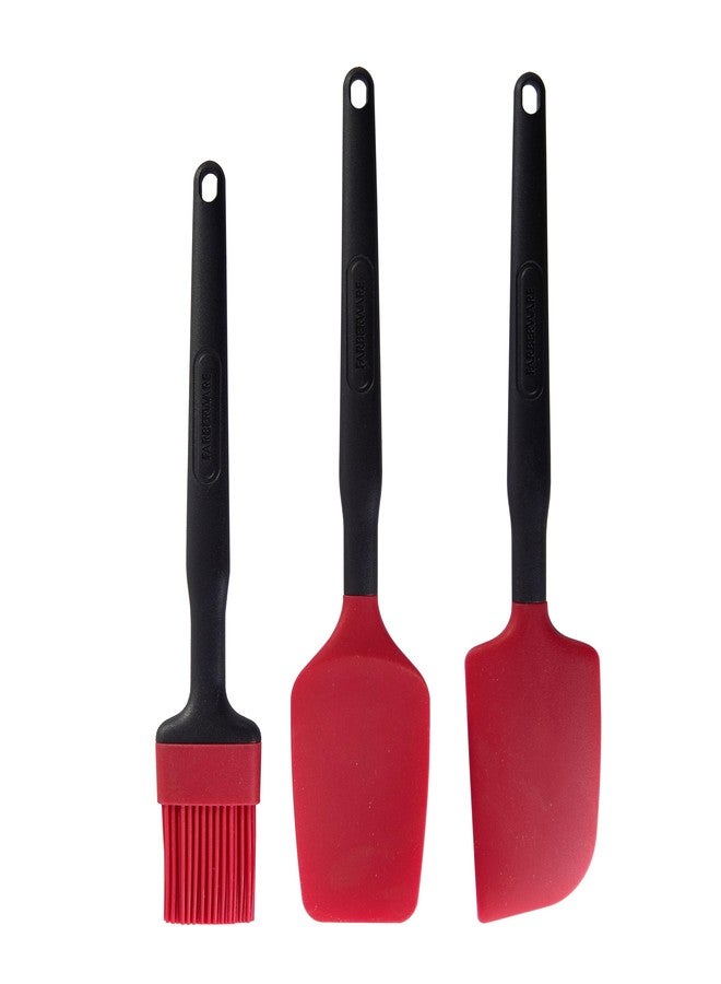 Farberware Classic Mini Baking Set, 3-Piece Silicone Kitchen Utensils - Mini Basting Brush, Spoon Spatula & Spatula - Nonstick Safe, Black - Image 4