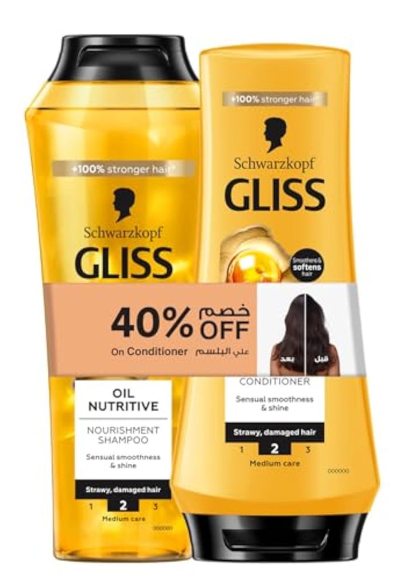 Gliss Bundle Oil Nutritive 400ml Shampoo & Conditioner 360ml