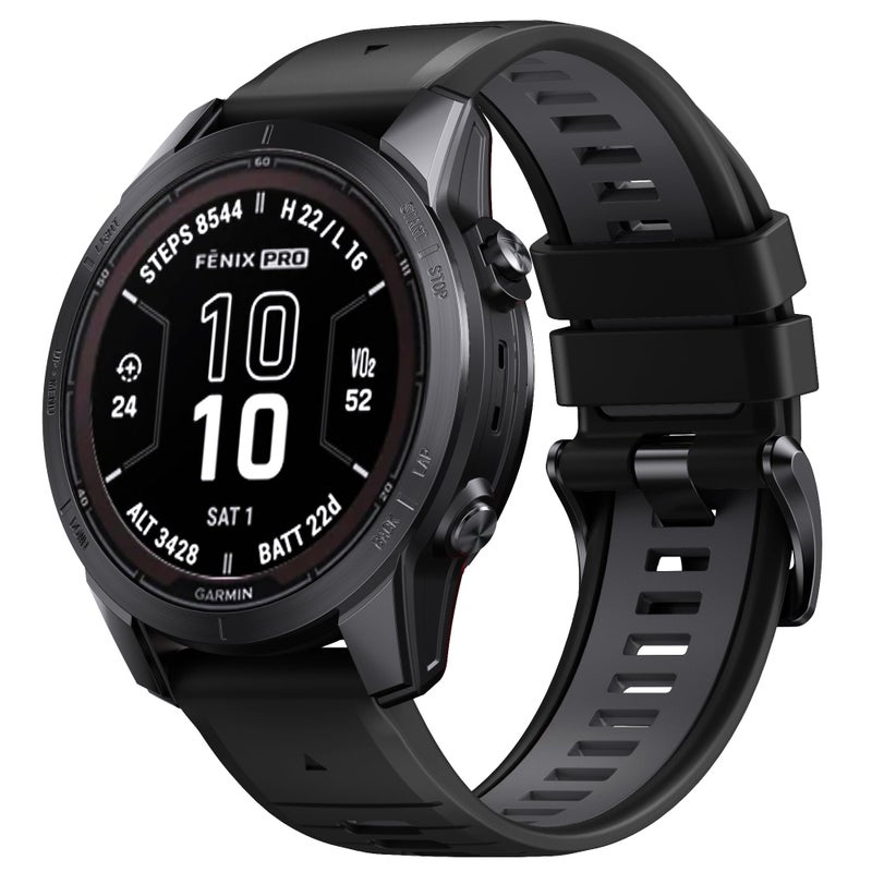 ANCOOL حزام ساعة ANCOOL لفينيكس 6S/فينيكس 7S/فينيكس 5S 20MM حزام ساعة سيليكون لفينيكس 8 43mm/5S بلس/6S برو/7S برو/إنستينكت 2S (أسود-رمادي) - Image 2