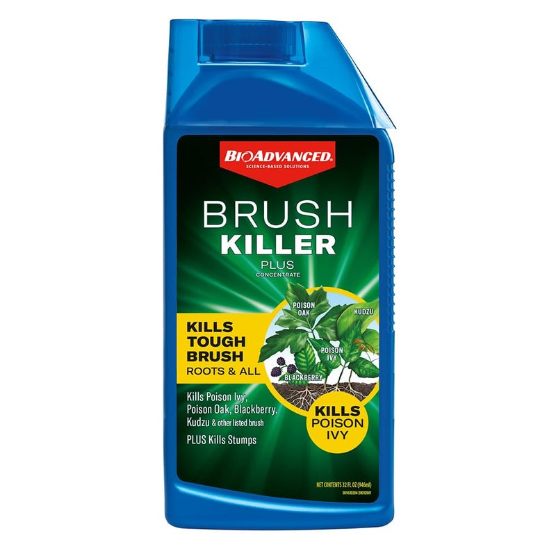 BioAdvanced Brush Killer Plus, Concentrate Weed Killer, 32 oz Ã¢â‚¬â€œ Kills Tough Brush Roots & Poison Ivy - Image 1