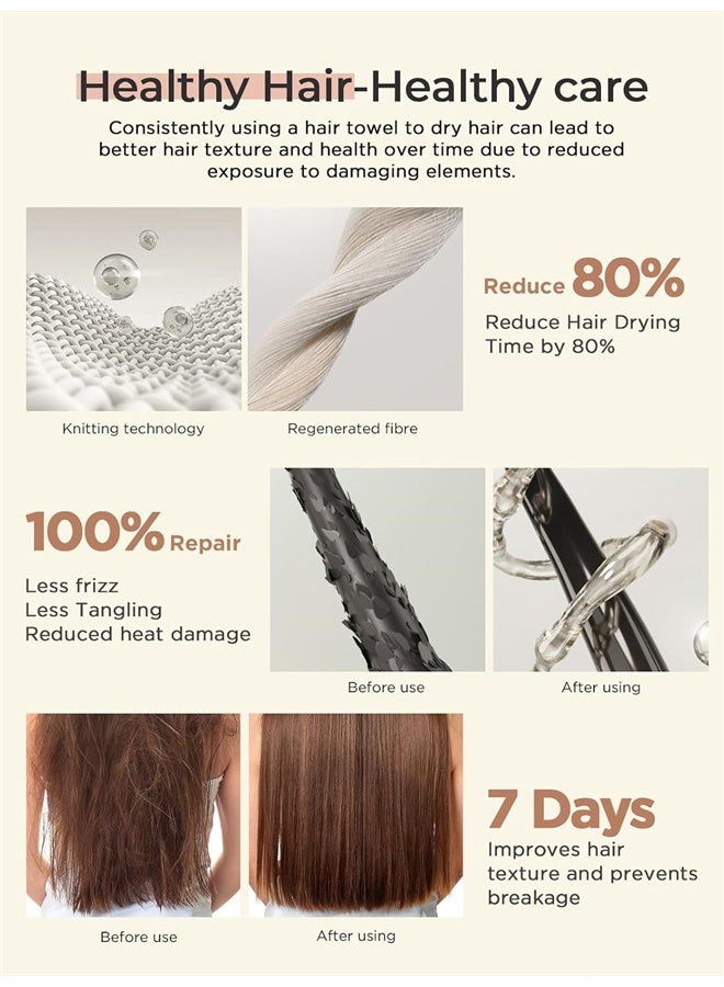 هومستر 2 حزم منشفة الشعر من الألياف الدقيقة ، منشفة لف الشعر الممتصة ، مناشف الرأس ، مناشف حمام غطاء النوم - Image 5