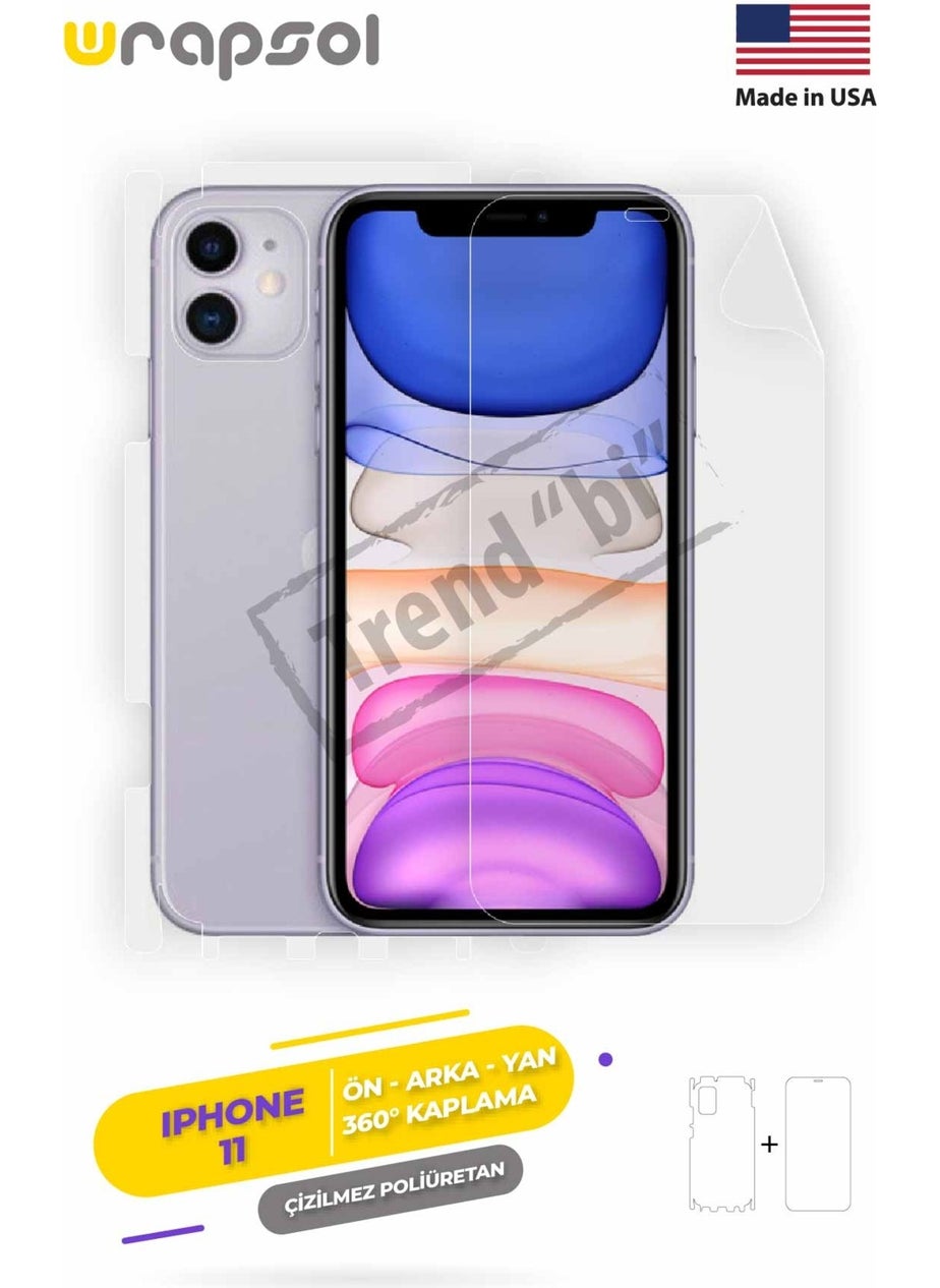 iPhone 11 Full Body Screen Protector Front Back Side Impact Absorbing Polyurethane Film