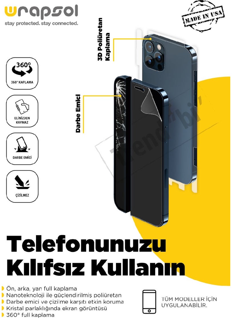 iPhone 11 Full Body Screen Protector Front Back Side Impact Absorbing Polyurethane Film