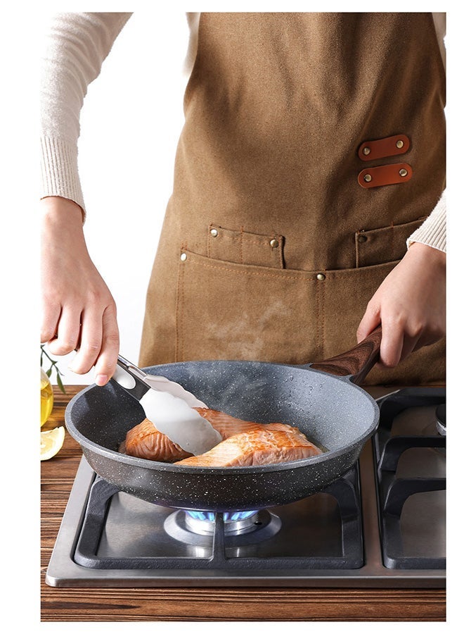 roaiss Swiss Granite Coating Non-Stick Frying Pan Skillets (20+26Cm With Lid) With Wooden Handle, Pfoa/Pfos/Apeo Free, Omelette Pans, Healthy Cookware Chef'S Pan, Pfoa Free, Dishwasher Safe,  Black - Image 4