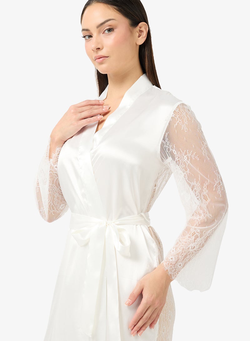 جينجر روب ساتان بظهر دانتيل - Image 3