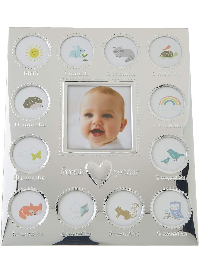 C.R. Gibson Carter's Baby's First Year Animal Theme Silver Metal Month by Month Picture Frame, 9.75" L x 11.75" H  - Image 2