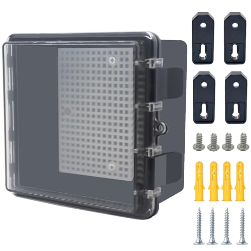 Otdorpatio Junction Box, Hinged Clear Cover IP67 Waterproof ABS Project Box with 2 NPT 1/2" Cable Gland, Electrical Box Enclosure with Mounting Plate & Wall Bracket 5.9 x 5.9 x 3.5inch(150x150x90mm) - Image 1