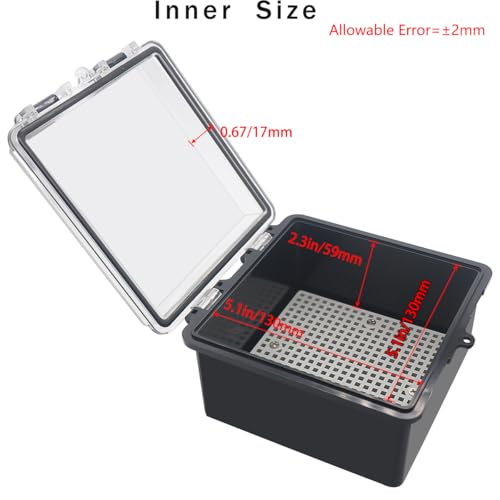 Otdorpatio Junction Box, Hinged Clear Cover IP67 Waterproof ABS Project Box with 2 NPT 1/2" Cable Gland, Electrical Box Enclosure with Mounting Plate & Wall Bracket 5.9 x 5.9 x 3.5inch(150x150x90mm) - Image 3