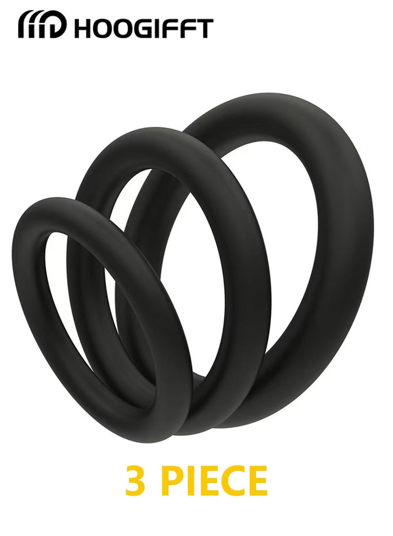 HOOGIFFT 3 pc Silicone Ring Men Sports Ring Elastic Easy Stretch Resistance Tear Resistance Exercise Ring Extended Endurance Waterproof Wear Resistant Soft Suitable for Male Sports Home - Image 4