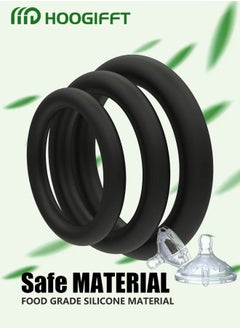 HOOGIFFT 3 pc Silicone Ring Men Sports Ring Elastic Easy Stretch Resistance Tear Resistance Exercise Ring Extended Endurance Waterproof Wear Resistant Soft Suitable for Male Sports Home  - Image 3