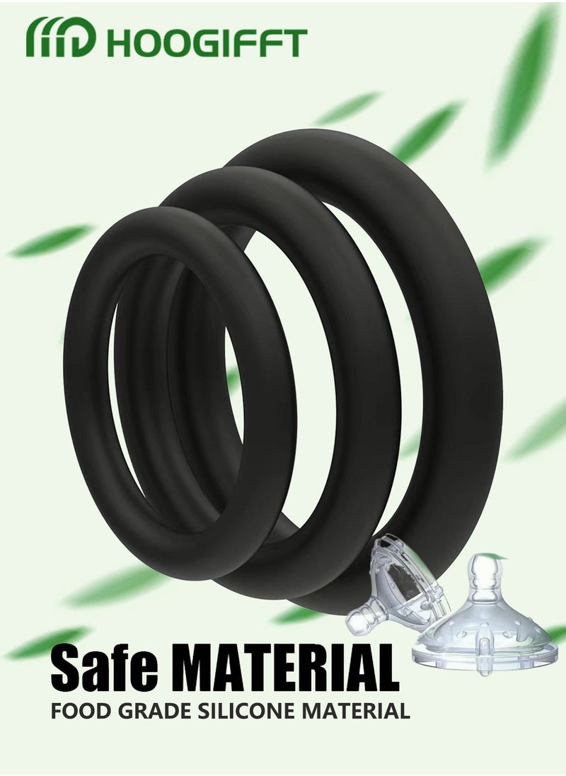 HOOGIFFT 3 pc Silicone Ring Men Sports Ring Elastic Easy Stretch Resistance Tear Resistance Exercise Ring Extended Endurance Waterproof Wear Resistant Soft Suitable for Male Sports Home  - Image 3