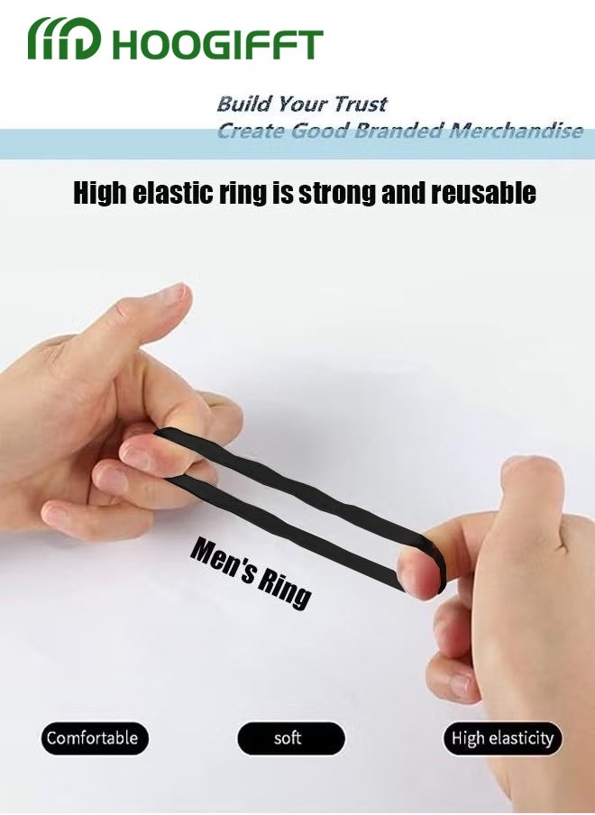 HOOGIFFT 3 pc Silicone Ring Men Sports Ring Elastic Easy Stretch Resistance Tear Resistance Exercise Ring Extended Endurance Waterproof Wear Resistant Soft Suitable for Male Sports Home  - Image 4
