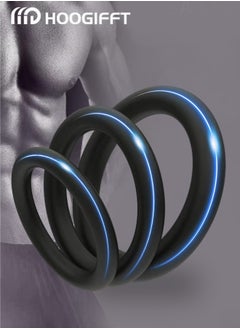 HOOGIFFT 3 pc Silicone Ring Men Sports Ring Elastic Easy Stretch Resistance Tear Resistance Exercise Ring Extended Endurance Waterproof Wear Resistant Soft Suitable for Male Sports Home  - Image 1