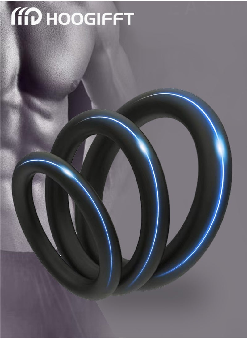 HOOGIFFT 3 pc Silicone Ring Men Sports Ring Elastic Easy Stretch Resistance Tear Resistance Exercise Ring Extended Endurance Waterproof Wear Resistant Soft Suitable for Male Sports Home  - Image 1