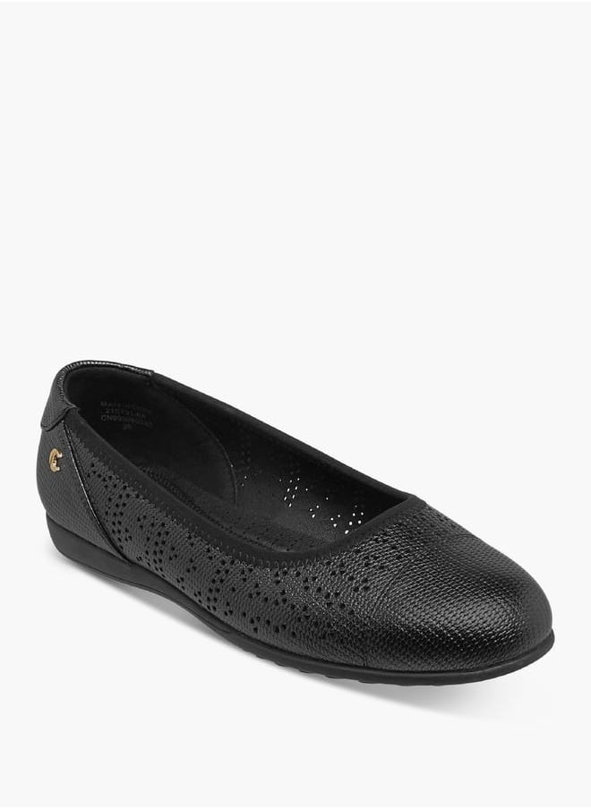 Le Confort Women Laser Cut Detail Slip-On Ballerina Shoes  - Image 2