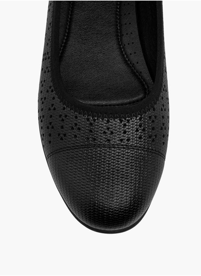 Le Confort Women Laser Cut Detail Slip-On Ballerina Shoes  - Image 4